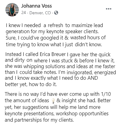 Johanna Voss Testimonial